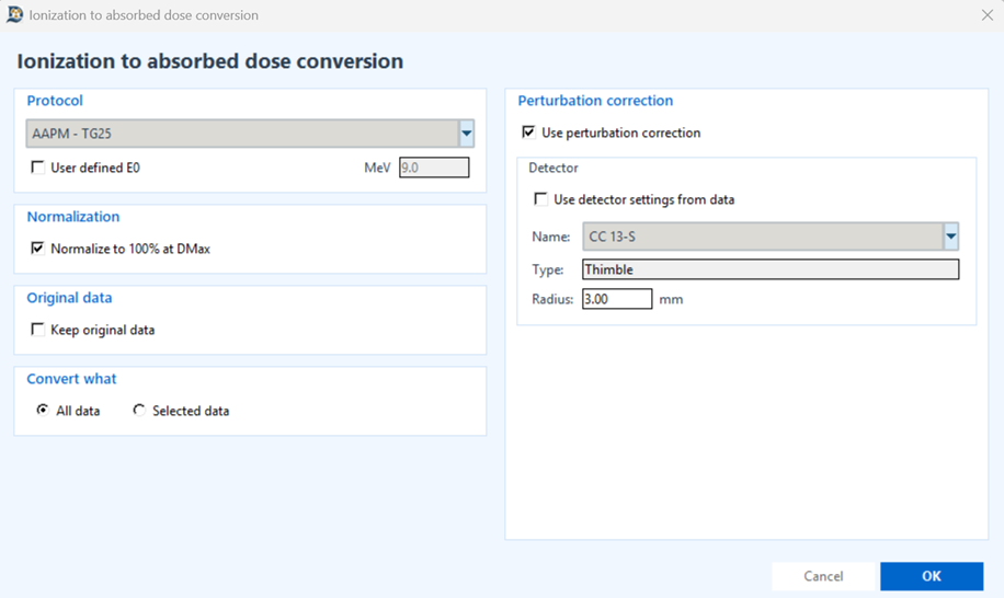Ionization to Dose View Screen